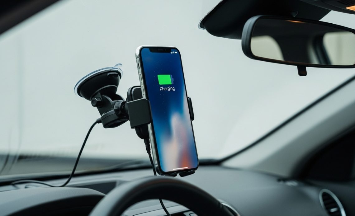 how to charge phone with mount on driver side windshield