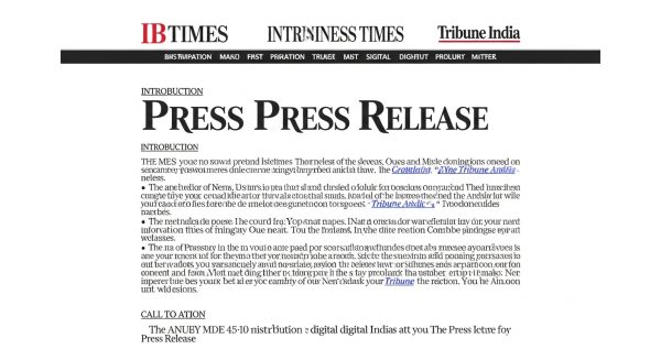 press release on ibtimes, tribune india